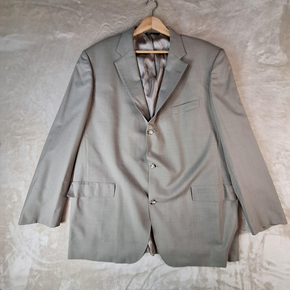 Brooks Brothers Suit Jacket Mens 50 Gray BrooksEase Single Vent 3 Btn USA